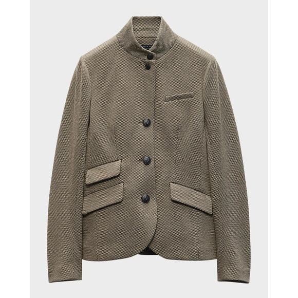 Rag & Bone 'Slade' Black Cotton Italian Jacquard Blazer Size 4